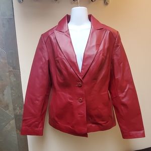 Red leather jacket